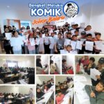 Suasana peserta kanak-kanak melukis di Bengkel Komik Kaherkartun dalam siri jelajah Johor Bahru