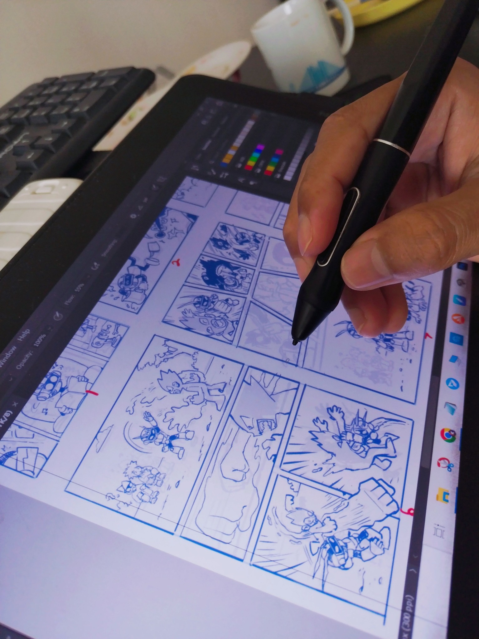 Proses Melukis Watak Komik Adiwira secara digital
