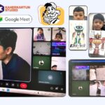 Hasil kreativiti seni watak ciptaan yang dilukis oleh peserta kanak-kanak dalam Kelas Melukis Robot secara online anjuran Kaherkartun Studio