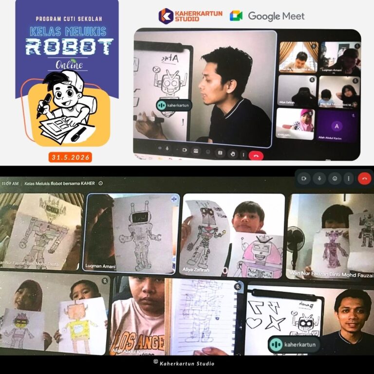 Sesi Bengkel Melukis Robot Kaherkartun Studio Google Meet Online